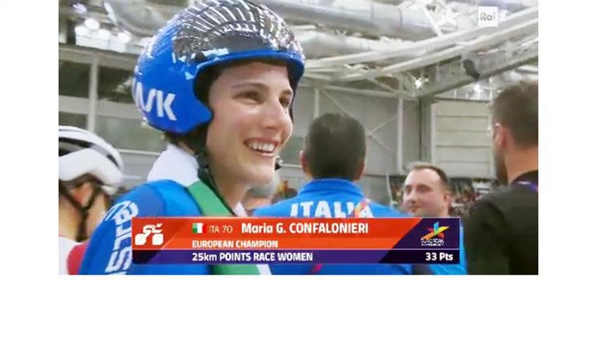 Europei su pista: Maria Giulia Confalonieri vince l’oro nella corsa a punti 