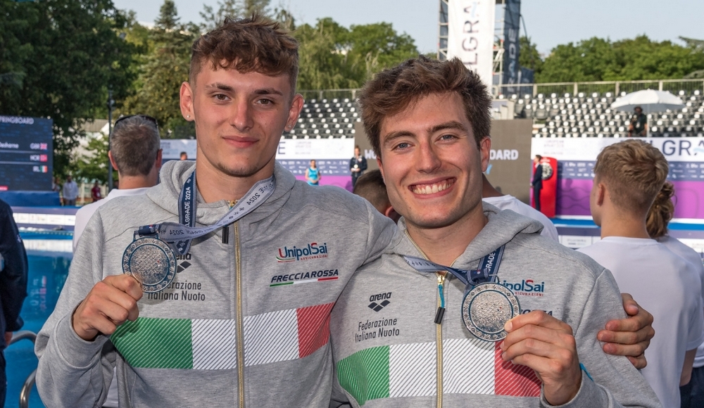 Piattaforma: Casalini e Verzotto d'argento nel sincro maschile agli Europei di Belgrado