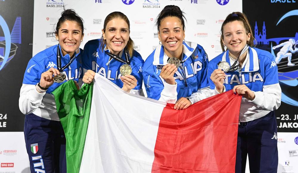 Oro per le azzurre del fioretto agli Europei di Basilea: l'Italia vince il medagliere finale con 11 podi