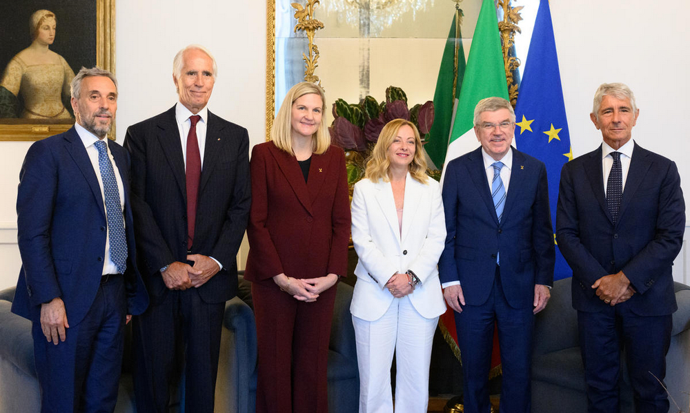 President Meloni received the newly elected IOC President Coventry and the outgoing President Bach