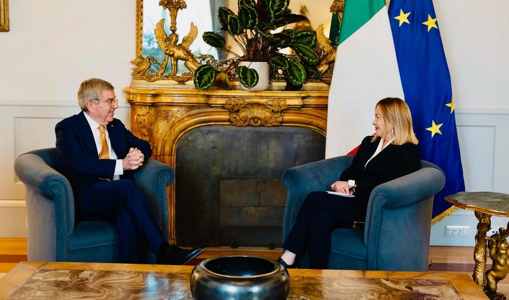 Prime Minister Meloni welcomes IOC President Bach and President Malagò