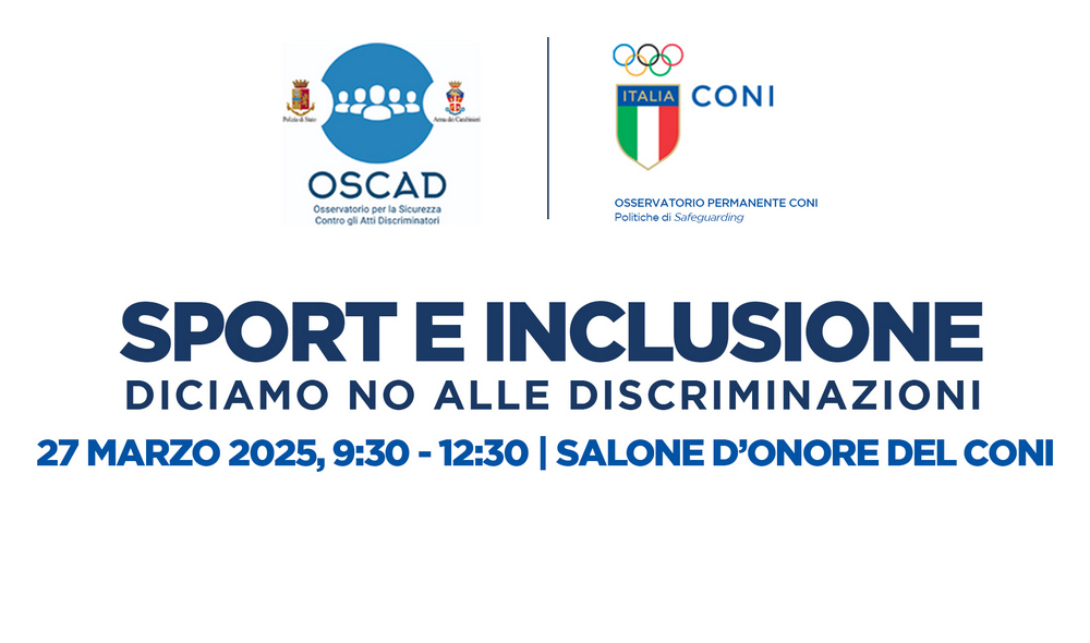 “Sport e Inclusione”, il 27 marzo al CONI un convegno contro le discriminazioni 