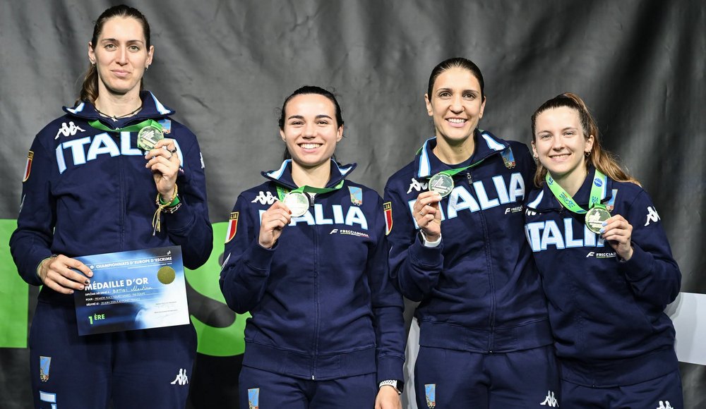 Fioretto: l'Italia femminile domina la gara a squadre e firma il quinto oro consecutivo agli Europei