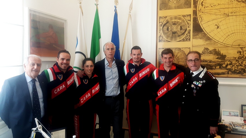 Giornata da campioni: Malagò e Fabbricini incontrano la Brignone, Fill, Gaudiano e Paris