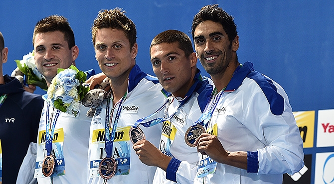 Mondiali, bronzo per la 4x100 sl maschile che vola a Rio. Italia a quota 44 qualificati