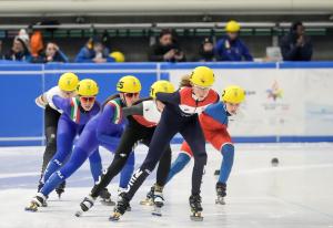 EYOF FVG Short Track  24 Martinelli Sara 25 Rodondi Chiara foto Simone Ferraro SFA00779