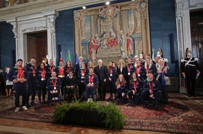 I medagliati Olimpici e Paralimpici di Pechino 2022 al Quirinale per la riconsegna delle bandiere