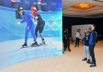 The most decorated short track skater Arianna Fontana visits Casa Italia