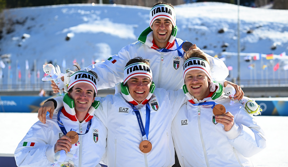 L'Italia torna sul podio olimpico dopo 20 anni: azzurri di bronzo nella staffetta in Val di Fiemme